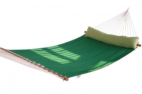 California Smaragd verde - hamaca de barra doble tapizada resistente a la intemperie (certificado FSC™) by MacaMex MA-25402 color verde