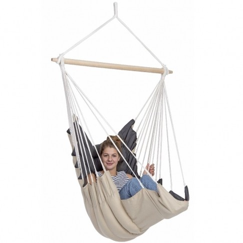 California sand quilted hanging chair cotton by Amazonas AZ-2020261 color sand
