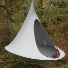 Double hanging chair light grey by Cacoon HI-DY006-OLD color gris / plata