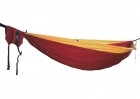 Camper Double Hammock  Bordeaux  red with yellow gold fringe tree huggers included by Hideaway Outfitters HO-0010251425 color red